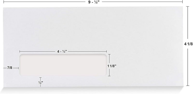 Aimoh #10 Single Left Window Envelopes -Gummed Closure -Size 4-1/8x9-1/2 Inches -24LB-500 Count(35410) - Image 3