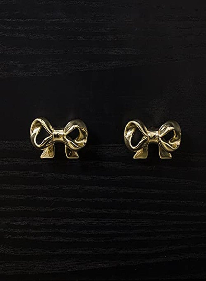 Hubbmx UniDes Pack of 2 Gold Brass Knobs for Dresser,Drawers and Cabinet, Decorative Bow Knobs and Pulls for Kids,Children,Girls Bedroom,2 PC - Image 4