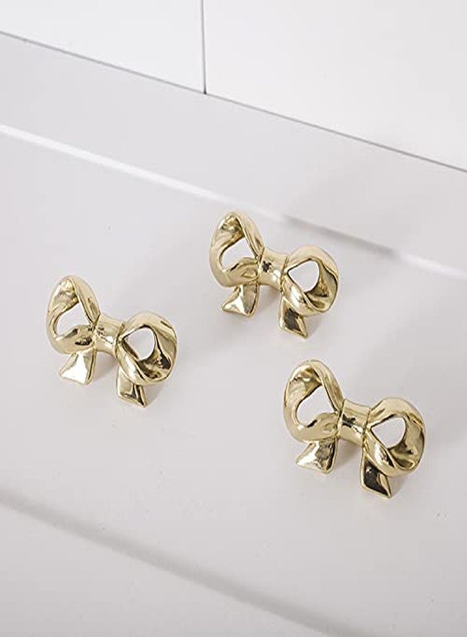 Hubbmx UniDes Pack of 2 Gold Brass Knobs for Dresser,Drawers and Cabinet, Decorative Bow Knobs and Pulls for Kids,Children,Girls Bedroom,2 PC - Image 3