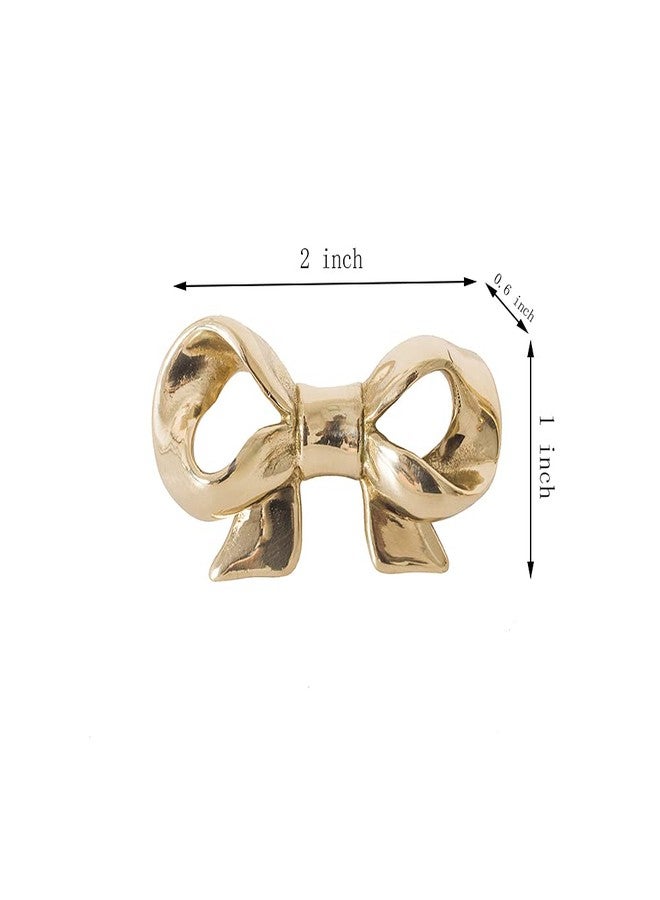 Hubbmx UniDes Pack of 2 Gold Brass Knobs for Dresser,Drawers and Cabinet, Decorative Bow Knobs and Pulls for Kids,Children,Girls Bedroom,2 PC - Image 2