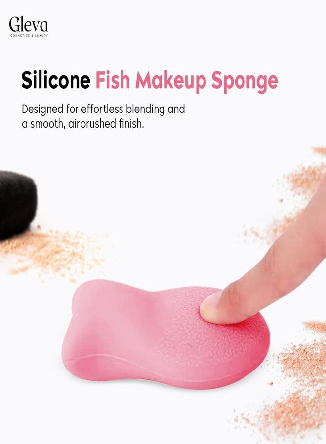 Gleva New Silicon Makeup Sponge Jelly Puff, Make Up Sponge Tool For Beauty Accessories, Cosmetic Puff for Girls & Women's (Pink) - Image 2