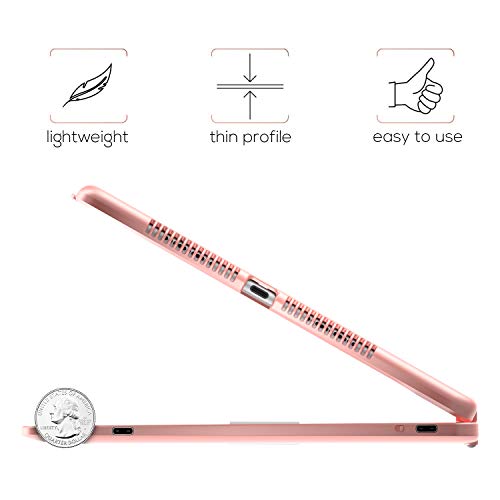 typecase Touch Case with Keyboard for iPad 9th Generation (10.2", 2021), Multi-Touch Trackpad, 10 Color Backlight, 360, Thin & Light - iPad 8th Gen (2020), 7th Gen (2019), Air 3, Pro 10.5 (Rose Gold) - Image 4