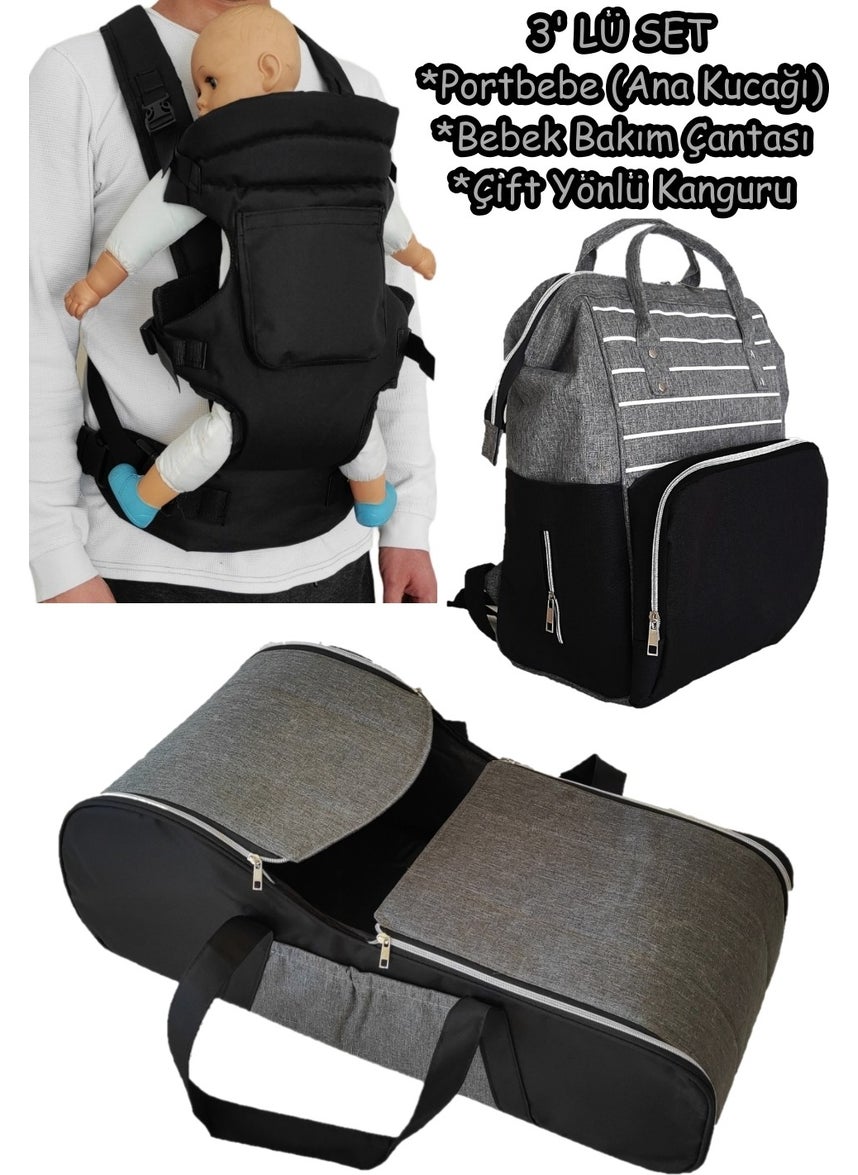 U.S.F Carrycot Baby Carrier + Baby Carrier Kangaroo + Baby Care Bag Set of 3  - Image 4