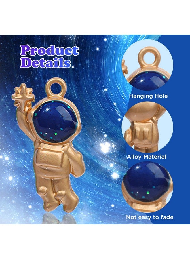 TXIN 11 Styles Spaceman Charms, 22PCS Astronaut Pendants Cute Space Stars Moon Decorative Bag Charms Alloy Cute Galaxy Crafts Charms for Bracelets, Jewelry Making, Necklace, Earrings - Image 5