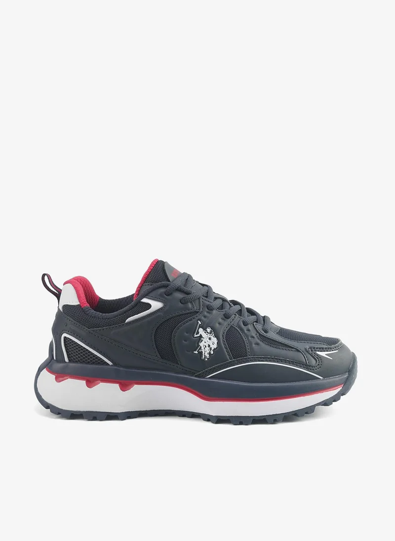 Men's Navy Sneakers with Bold Side Logo Shoes - Sporty Design Shoes for Effortless Everyday Styling