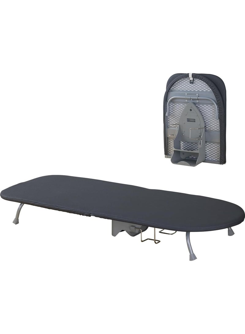 XiuWoo Foldable Table Top Ironing Board, Compact Folding Steam Iron Table with Iron Rest, Non-Slip Folding Legs, Lightweight, Space-Saving,Cotton Cover, Ideal for Travel & Small Spaces - Image 1