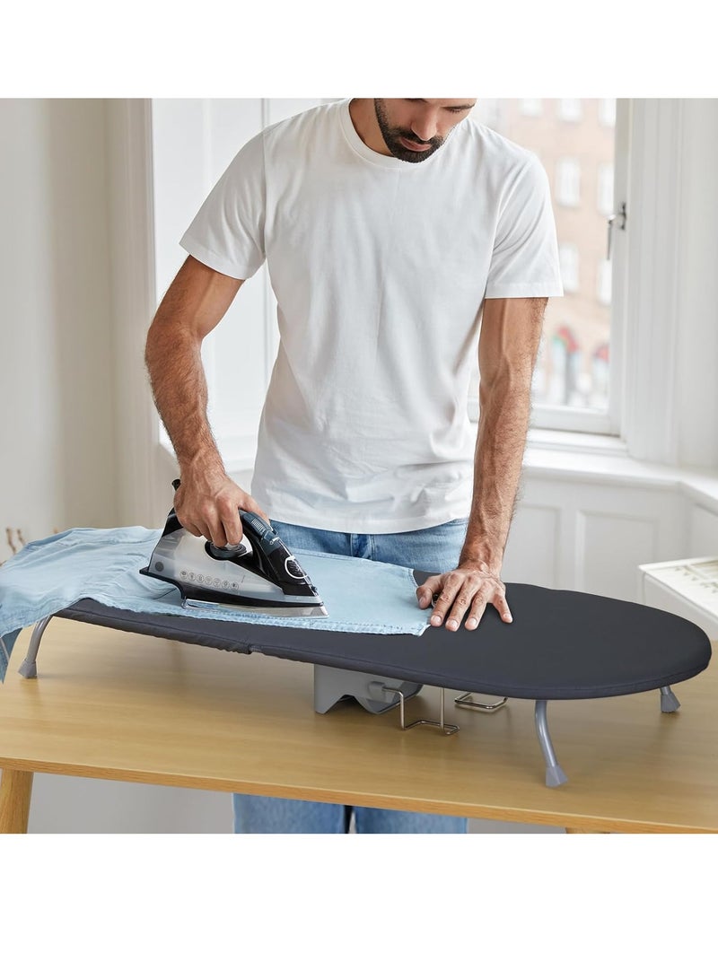 XiuWoo Foldable Table Top Ironing Board, Compact Folding Steam Iron Table with Iron Rest, Non-Slip Folding Legs, Lightweight, Space-Saving,Cotton Cover, Ideal for Travel & Small Spaces - Image 4
