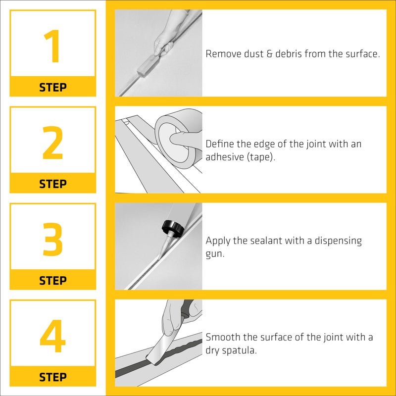 SIKA Sikaflex Construction Sealant - White, All-Purpose Polyurethane for Joints 1/2" or Smaller - 10.1 fl. oz - Weatherproof, High Elasticity, Paintable, Strong Adhesion - Image 4