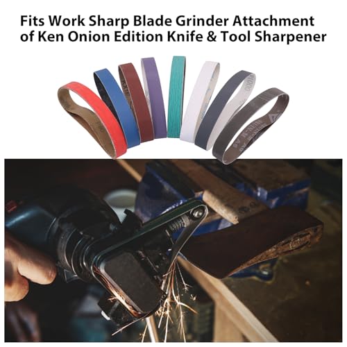SHUTTLE GENIUS 1 x 18 1x18 Inch Sanding Belts, 16 Pcs Knife Sharpener Sanding Belts for Work Sharp Ken Onion Blade Grinder Attachment, 80/120/240/400/600/800/1000/2500 Grit Knife Sharpening Belts - Image 4