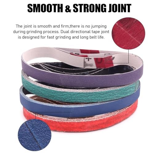 SHUTTLE GENIUS 1 x 18 1x18 Inch Sanding Belts, 16 Pcs Knife Sharpener Sanding Belts for Work Sharp Ken Onion Blade Grinder Attachment, 80/120/240/400/600/800/1000/2500 Grit Knife Sharpening Belts - Image 5
