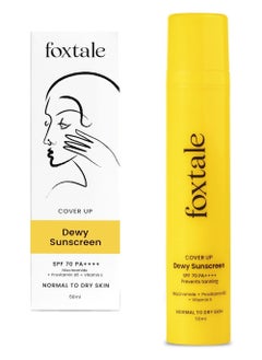 foxtale Foxtale Niacinamide Dewy Sunscreen SPF 70 PA++++ | No White Cast | Non Greasy | Anti-Tan Formula | For Spot Depigmentation | Men & Women | 50 ml  - Image 1