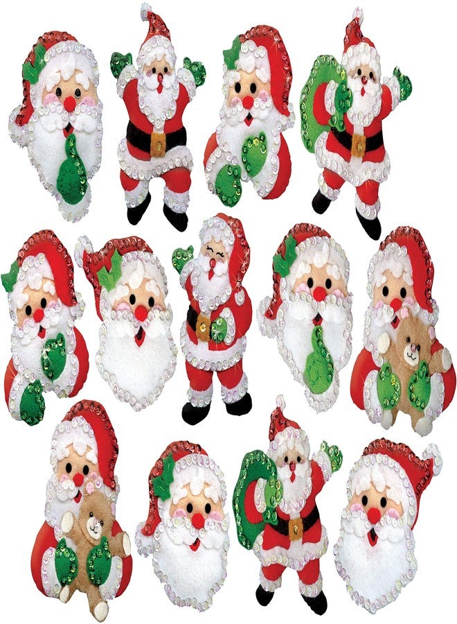 DesignWorks Ink Design Works Crafts Joyful Santas Felt Ornament Kit - Image 5