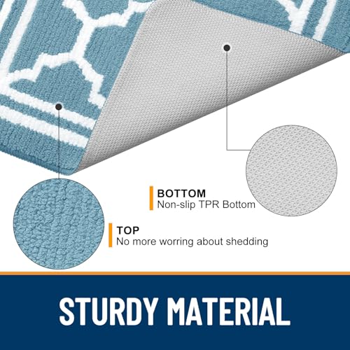 Buganda Indoor Door Mat, Dirt-Resistant and Absorbent Doormat, Anti-Slip, Low Profile Floor Mats for Inside Entryway, Front, and Back Door Entrance (32x20 Inches, Lake Blue) - Image 4
