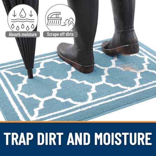 Buganda Indoor Door Mat, Dirt-Resistant and Absorbent Doormat, Anti-Slip, Low Profile Floor Mats for Inside Entryway, Front, and Back Door Entrance (32x20 Inches, Lake Blue) - Image 2