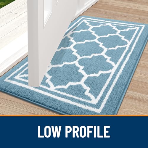 Buganda Indoor Door Mat, Dirt-Resistant and Absorbent Doormat, Anti-Slip, Low Profile Floor Mats for Inside Entryway, Front, and Back Door Entrance (32x20 Inches, Lake Blue) - Image 3