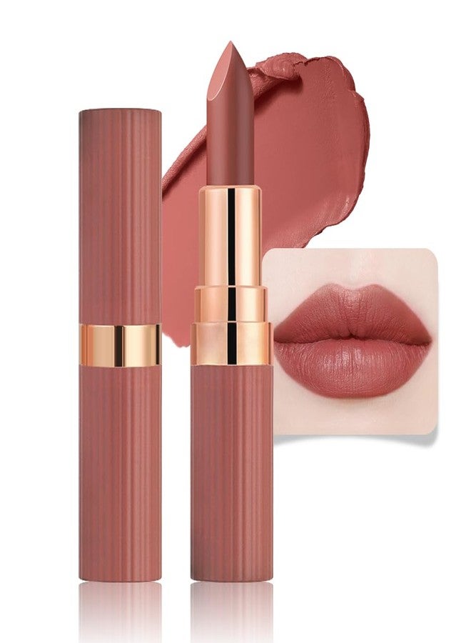 CAKAILA Rose Nude Lip Stick,Matte Cream Lipstick Set for Women,Long Lasting Waterproof Smudge Proof Velvet lipsticks Crayon,Lip Makeup Kit Travel Size,Vegan & Cruelty-free (Pack of 1) - Image 1