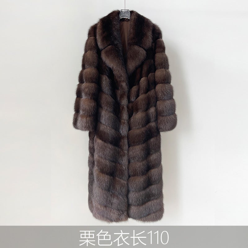 Sable High-End Medieval Mink Outwear Texture Thickeneded Warm Fashionable Groove Artificial Fur - Image 1