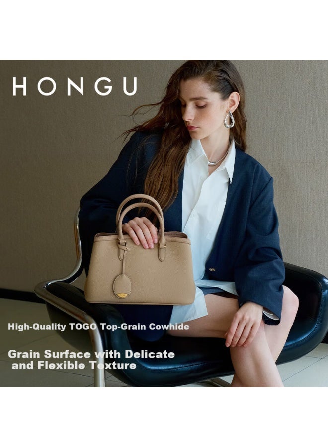Hongu Genuine Leather Shoulder Handbag Large Capacity Crossbody Tote Bag For Women 38 Women's Day Gift - Image 1