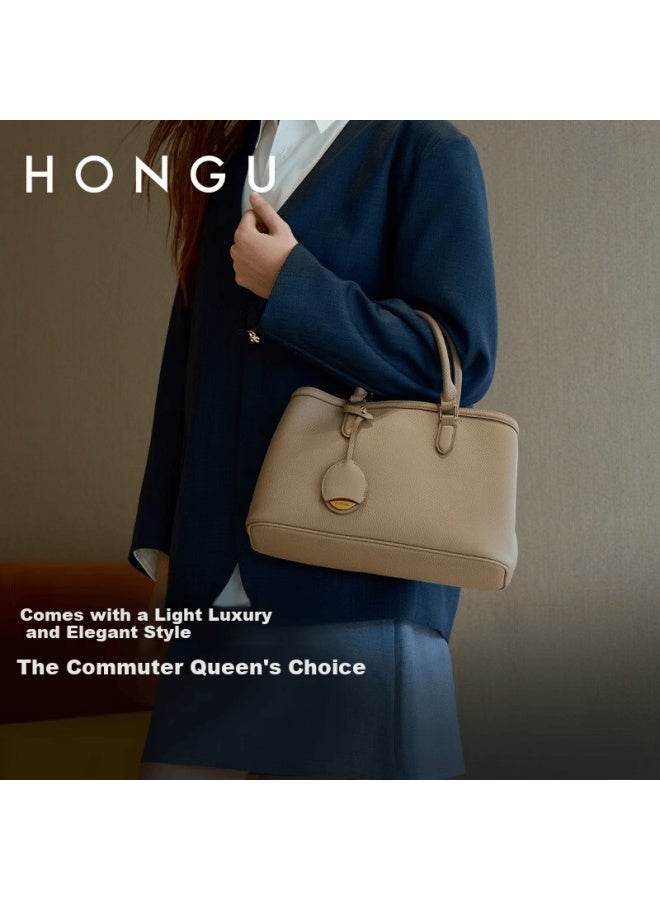 Hongu Genuine Leather Shoulder Handbag Large Capacity Crossbody Tote Bag For Women 38 Women's Day Gift - Image 5