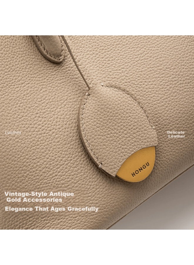 Hongu Genuine Leather Shoulder Handbag Large Capacity Crossbody Tote Bag For Women 38 Women's Day Gift - Image 3