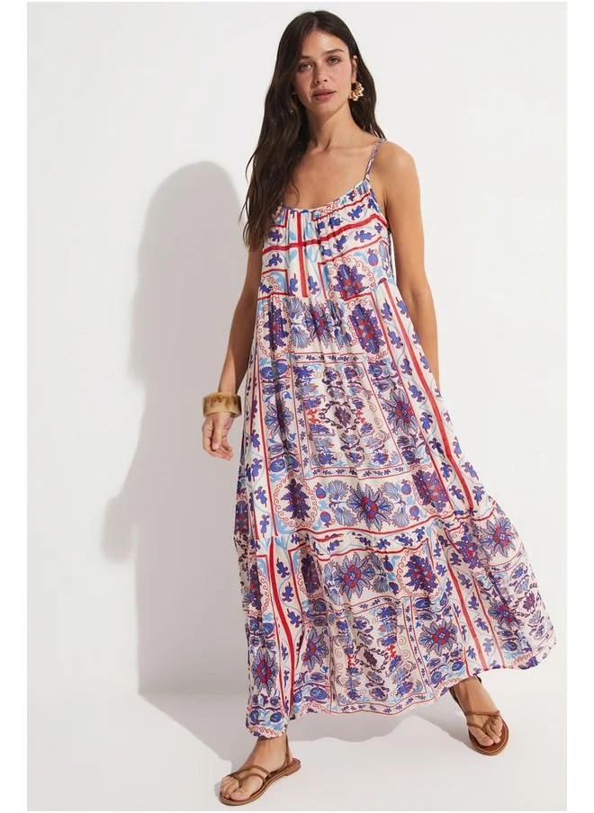 JUNE June Strappy Patterned Dress Multicolor