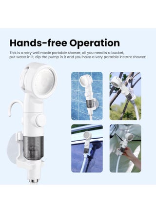 Portable Camping Shower Outdoor Camp Shower Pump,Upgrade Rechargeable Electric Shower Pump with Intelligent Digital Display Multiple Spray Modes for Camping, Hiking, Traveling,RV - view 4