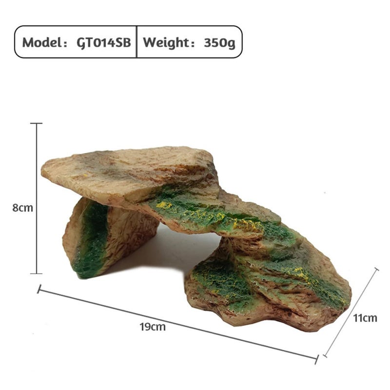 Resin Turtle Basking Platform and Hideout for Reptile Habitat Lightweight Multi-Functional Rock Decor in Brown for Water Turtles Lizards Frogs and Tortoises Small Portable Resting Stand - Image 3