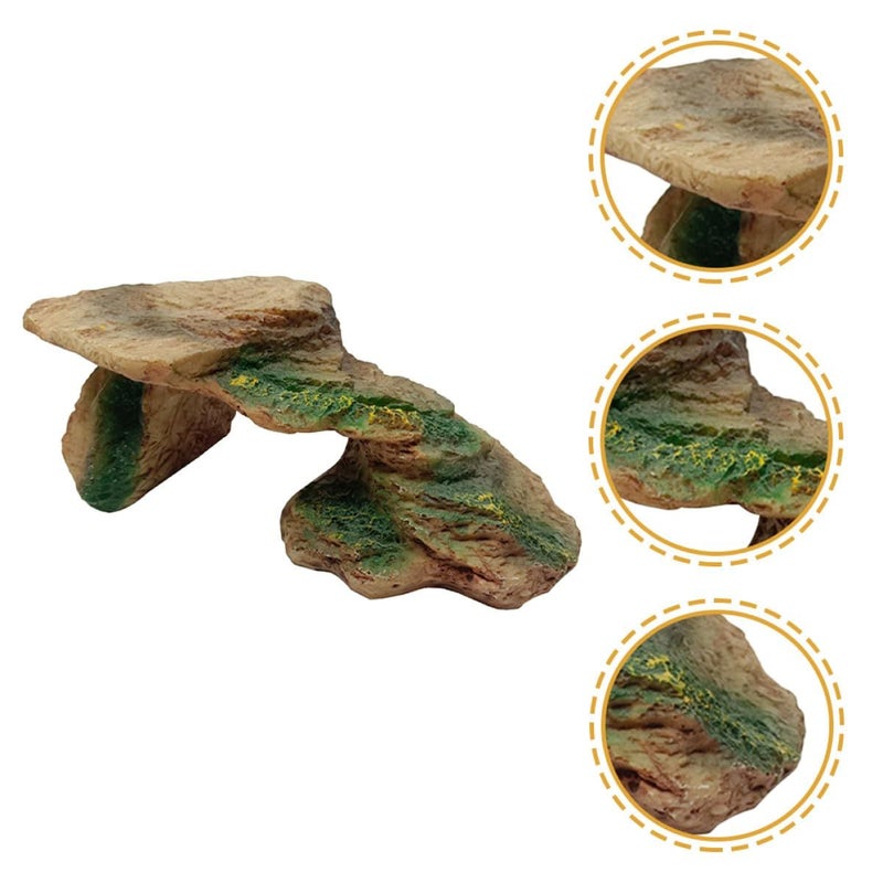 Resin Turtle Basking Platform and Hideout for Reptile Habitat Lightweight Multi-Functional Rock Decor in Brown for Water Turtles Lizards Frogs and Tortoises Small Portable Resting Stand - Image 5