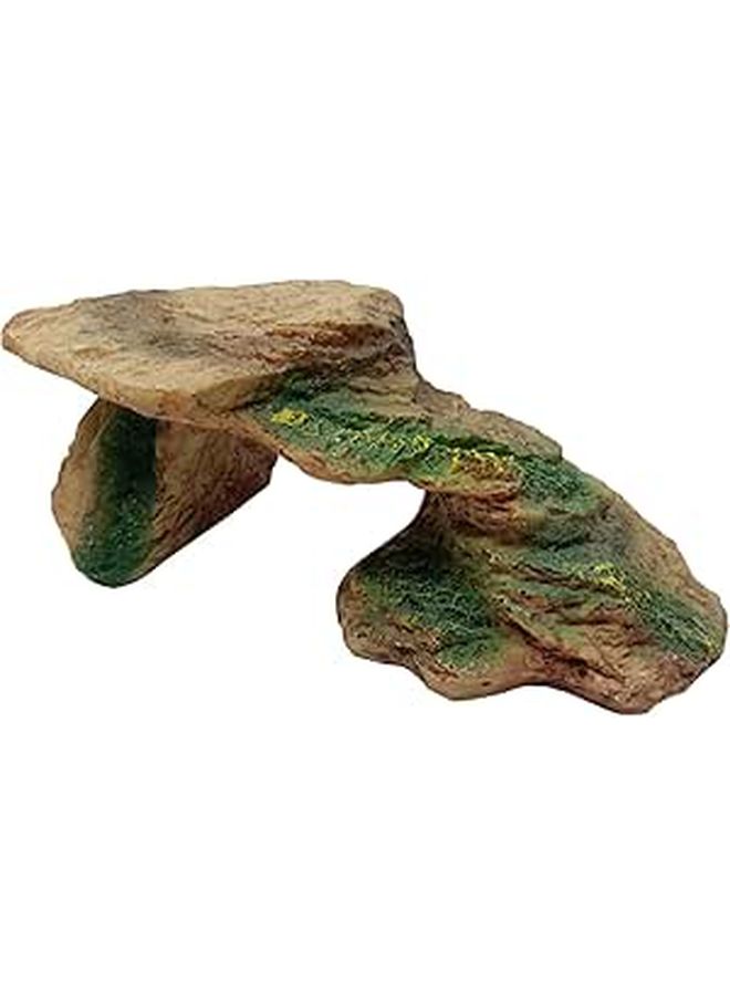 Resin Turtle Basking Platform and Hideout for Reptile Habitat Lightweight Multi-Functional Rock Decor in Brown for Water Turtles Lizards Frogs and Tortoises Small Portable Resting Stand - Image 1