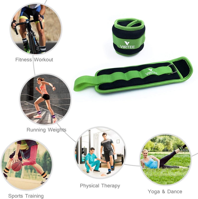 Virtee Ankle/Wrist Weights for Women, Men, Kids - Arm Leg Weights Set with Adjustable Strap - Running, Jogging, Gymnastic, Physical Therapy, Fitness - Choice of 1 lb 2 lbs 3 lbs 4 lbs 6 lbs 8 lbs 10 lbs - Image 3