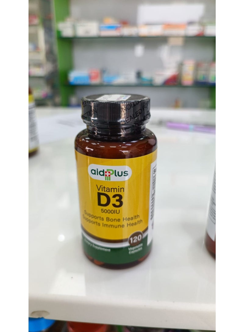 aid:plus Vitamin D3 5000IU, 120 Capsules