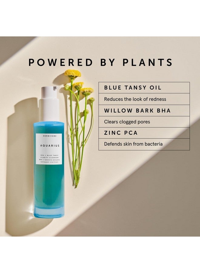 HERBIVORE Aquarius BHA + Blue Tansy Clarity Cleanser - Deep Cleansing, Gentle Exfoliation for Oily-Combination Skin, Plant-Based, Vegan, Cruelty-free, 3.3 oz - Image 2