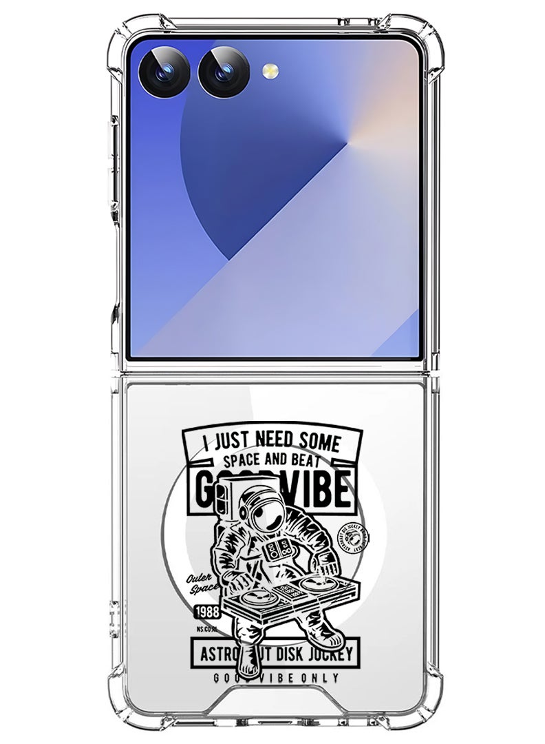 Theodor Magnetic Case for Samsung Galaxy Z Flip 7 Compatible with MagSafe Wireless Charging, Shockproof Phone Bumper Cover Good vibe - Image 1