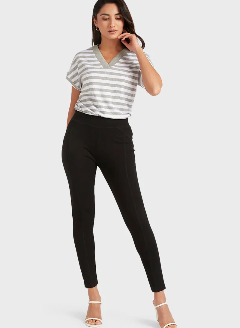 bossini V-Neck Striped T-Shirt