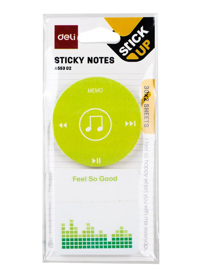Deli 60-Piece Printed Design Sticky Notes Multicolour  - Image 1