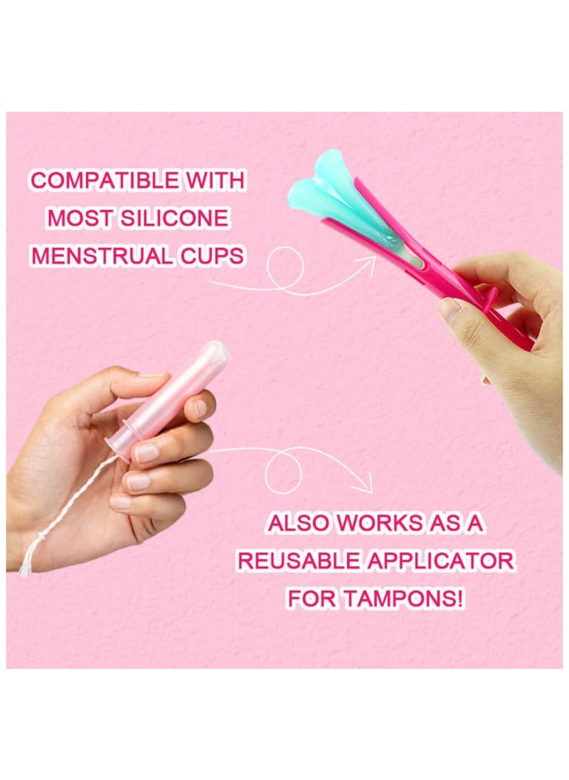 A.M - Applicator for Menstrual Cup And Tampon Make Insertion Removal Easy Menstruation Cup And Tampon Inserter Compatible with Most Period Cups And Tampons Reusable Period Cup Applicator And Easy To Use - Image 1