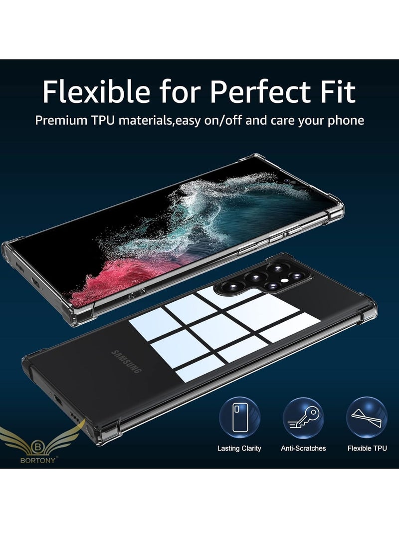 "Crystal Clear TPU Bumper Case for Samsung Galaxy S22 Ultra 5G - Shockproof Protective Cover with Air Cushion Technology" - Image 2