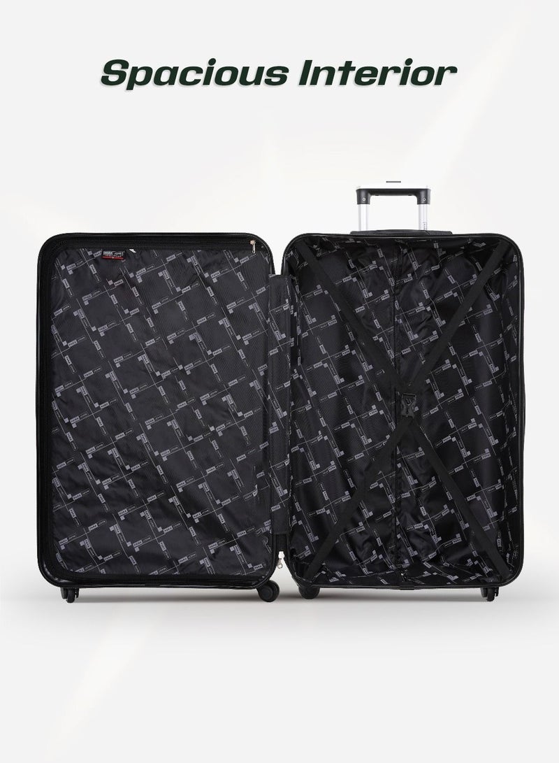 بارا جون حقيبة سفر بعجلات صلبة خفيفة الوزن من  قطع مع قفل للرجال والنساء والأولاد والبنات باللون الأخضر العسكري - Image 4