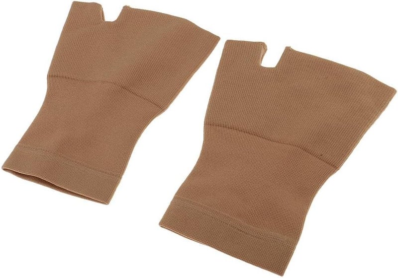 klarako 1 Pair Womens Mens Fingerless Compression Gloves Hand Wrist Support Joint Pain Relief/Enhance Circulation  S M L XL  Black/Skin Color - Image 4