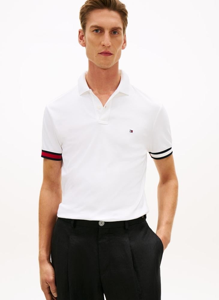TOMMY HILFIGER Slim Fit Interlock Knit Tipped Polo Shirt - Image 1