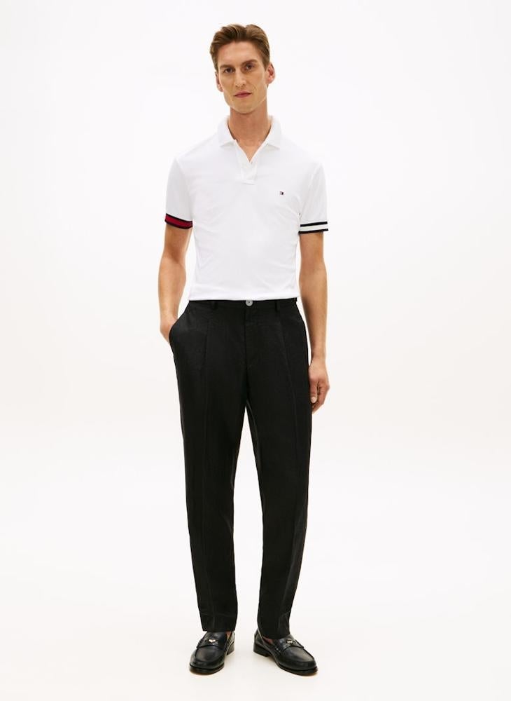 TOMMY HILFIGER Slim Fit Interlock Knit Tipped Polo Shirt - Image 4