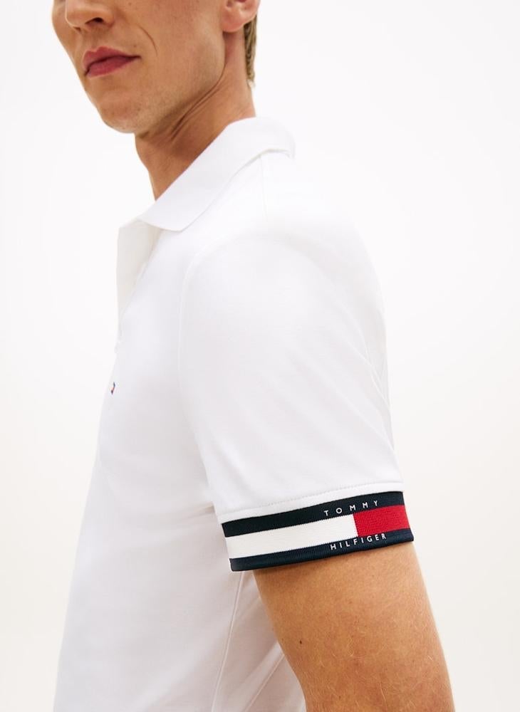 TOMMY HILFIGER Slim Fit Interlock Knit Tipped Polo Shirt - Image 3