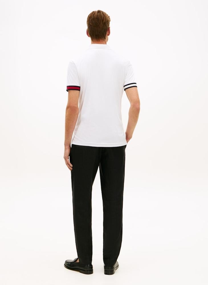 TOMMY HILFIGER Slim Fit Interlock Knit Tipped Polo Shirt - Image 2