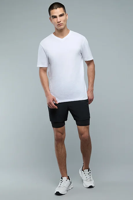 أر أند بي Layered Active Shorts with Elastic Waist