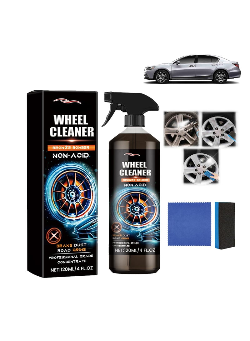 SYOSI Brake Bomber Wheel Cleaner | Powerful Non-Acid Formula for Cleaning Wheels & Tires | Safe on Alloy, Chrome, & Painted Surfaces | Effortless Brake Dust & Dirt Removal | 120ml (1PCS) - Image 1
