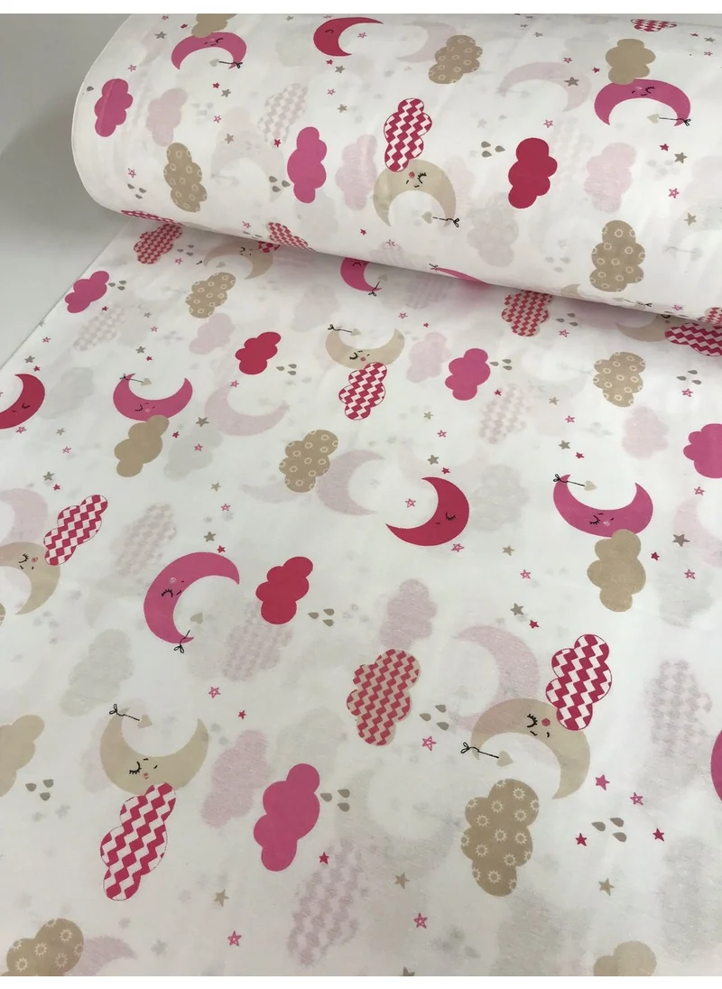 Bebek Özel Cotton Baby and Kids Fitted Sheet Pink Sweet Clouds 65X95