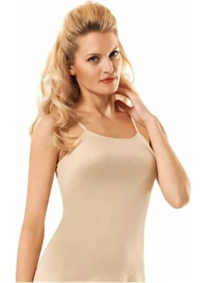 Tutku 0135 Women's Ribbed Rope Strapped Undershirt 6 Pieces