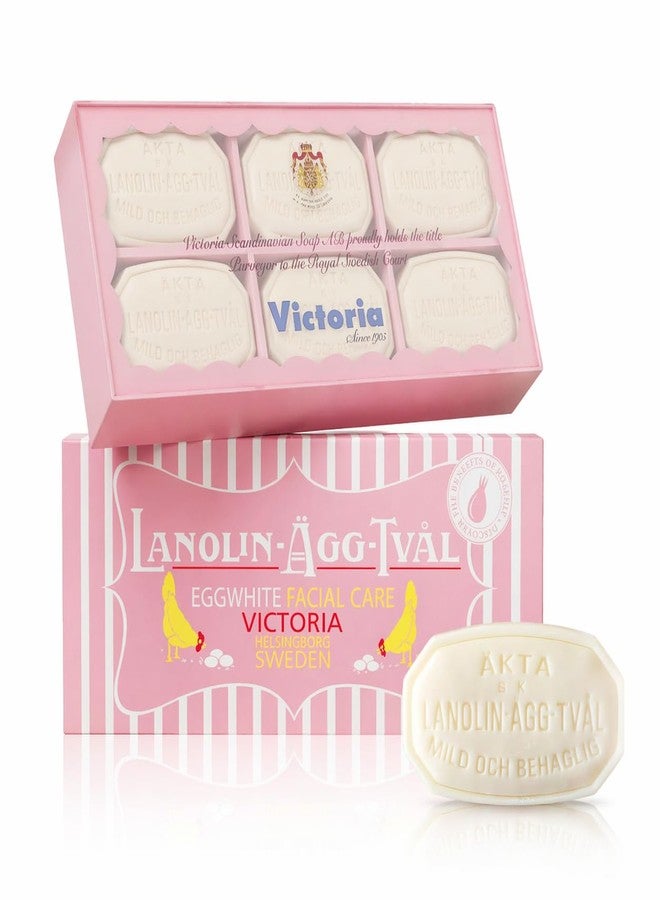 VICTORIA Swedish Egg White Facial Soap Bar Gift Set, Deep Pore Cleanser, Gentle Hydrating Cleanse with Rose Water for Dry & Sensitive Skin, (1.7 oz Each, 6 Bars - Image 1