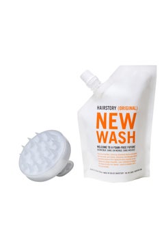 Hairstory Hairstory New Wash Original with Scalp Brush, Cleansing Cream for All Hair Types, Shampoo & Conditioner Alternative, Promotes Scalp Health, Nourishes & Protects, 8oz  - Image 1