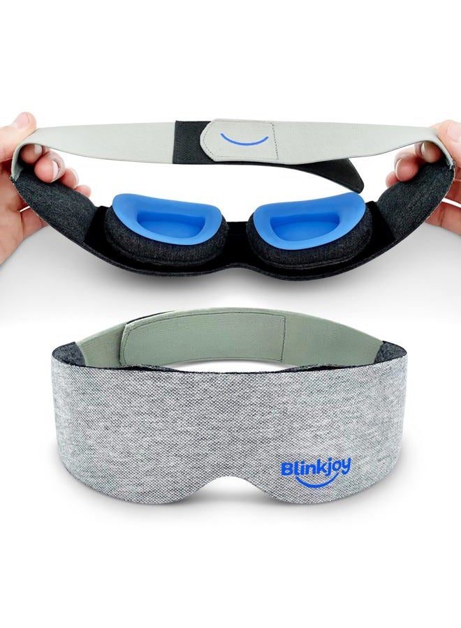 Blinkjoy قناع نوم مرطب لتخفيف جفاف العين – قناع عيون معتم يحبس الرطوبة ويحمي من الغبار والهواء البارد، يحافظ على قطرات ومرهم العين، خفيف الوزن (الجيل الأول) - Image 1